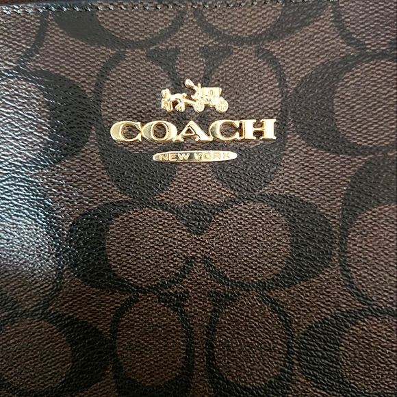 Coach Ava Chain Tote Signature Canvas in Brown/Black AUTHENTIC - Picture 7 of 9